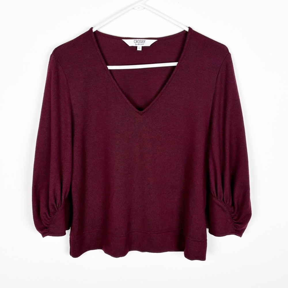 Crosby by Mollie Burch Women’s XS
V Neck Puff Sleeve Top Burgundy
